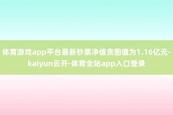 体育游戏app平台最新钞票净值贪图值为1.16亿元-kaiyun云开·体育全站app入口登录