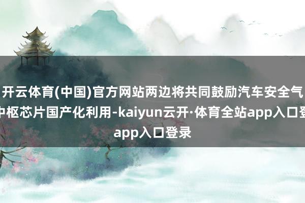 开云体育(中国)官方网站两边将共同鼓励汽车安全气囊中枢芯片国产化利用-kaiyun云开·体育全站app入口登录