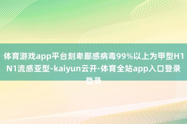 体育游戏app平台刻卑鄙感病毒99%以上为甲型H1N1流感亚型-kaiyun云开·体育全站app入口登录